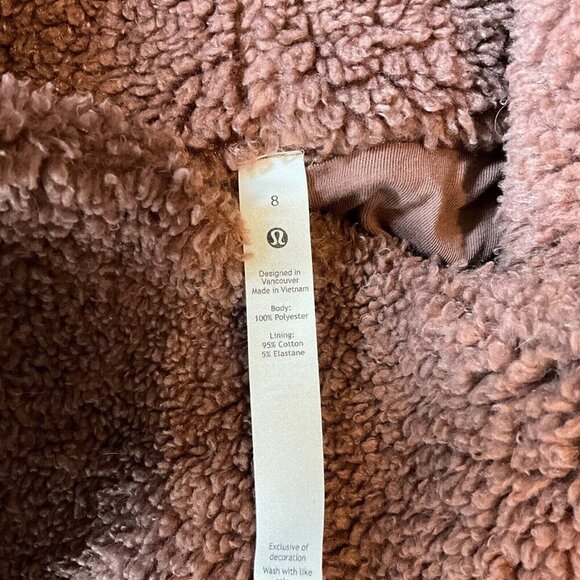 Lululemon Warmth Restore Long Pullover Smoky Topaz Size 8 Fuzzy Fleece High Neck - Picture 8 of 8